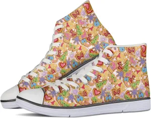 Canvas Shoes for Women High Top Sneakers for Couple Fashion Classic Lace Up Teens Girls Casual Canvas Walking Shoes