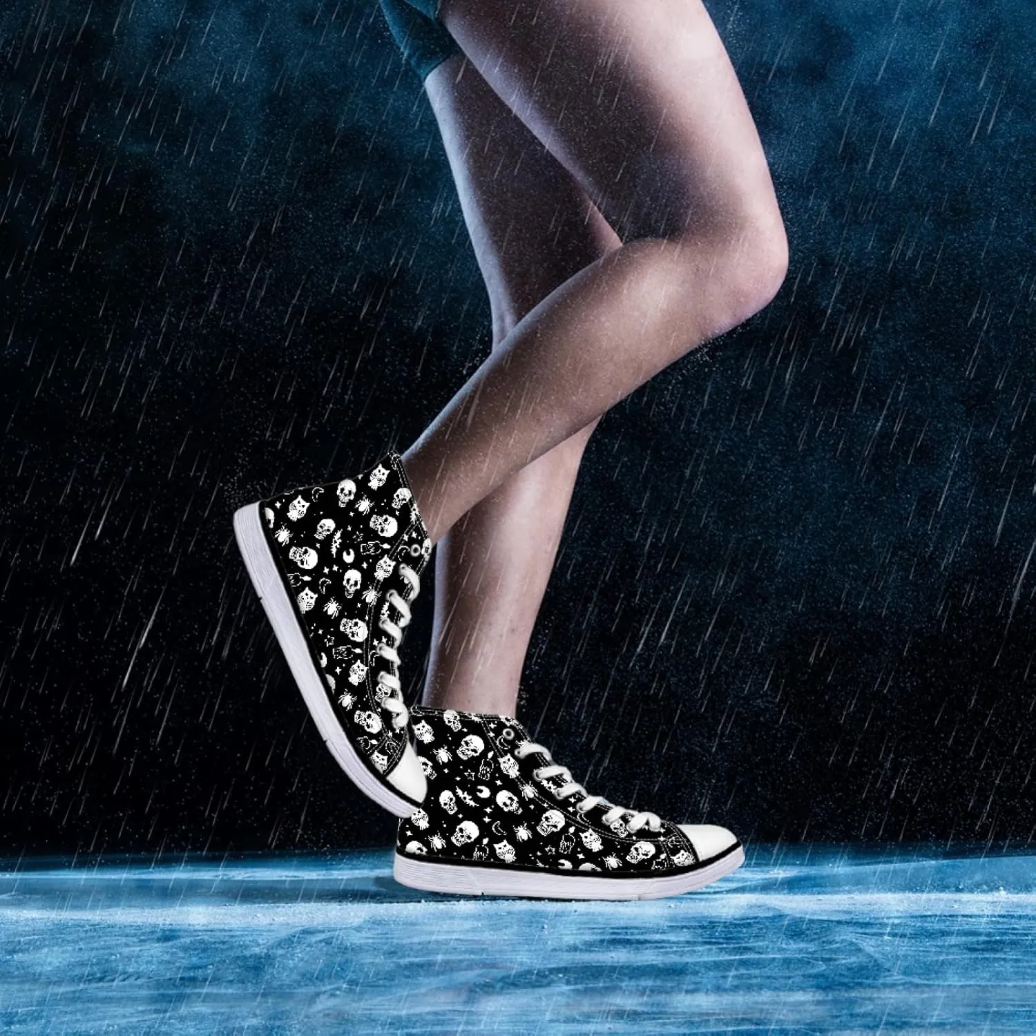 Canvas Shoes for Women Lightweight High Top Sneakers Teens Girls Cute Printed Lace Up Casual Classic Walking Shoes