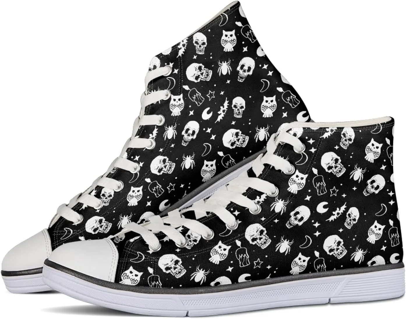 Canvas Shoes for Women Lightweight High Top Sneakers Teens Girls Cute Printed Lace Up Casual Classic Walking Shoes