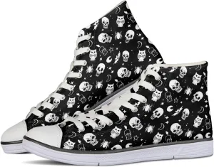 Canvas Shoes for Women Lightweight High Top Sneakers Teens Girls Cute Printed Lace Up Casual Classic Walking Shoes