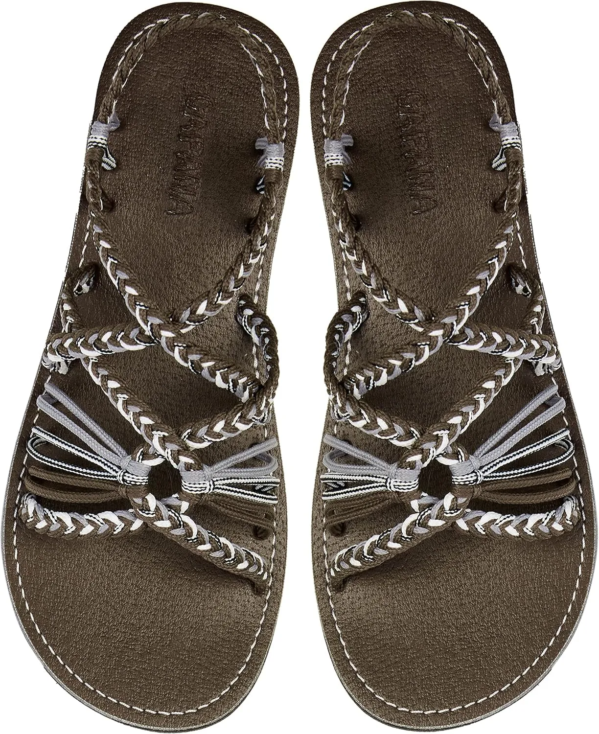 Capana Woven Women's Flat Sandals - Strappy Braided, Beach Sandals for Women Dressy Summer, Rope Bohemian Sandals, Spring Casual Womens Shoes, Comfy Boho Flats for Teen Girls – Relax (2nd Version)