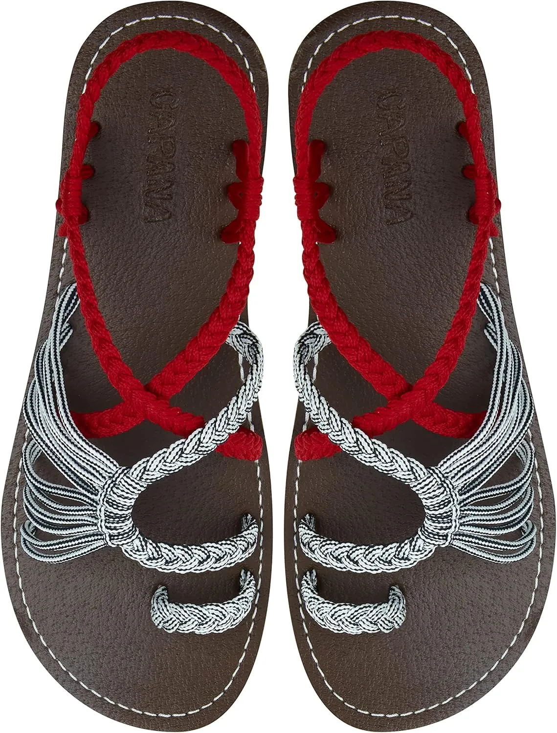 Capana Woven Women's Flat Sandals - Strappy Braided Sandals, Beach Sandals for Women Dressy Summer, Rope Bohemian Sandals, Spring Casual Womens Shoes, Comfy Boho Flats for Teen Girls – Commune