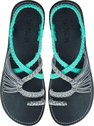 Capana Woven Women's Flat Sandals - Strappy Braided Sandals, Beach Sandals for Women Dressy Summer, Rope Bohemian Sandals, Spring Casual Womens Shoes, Comfy Boho Flats for Teen Girls – Commune