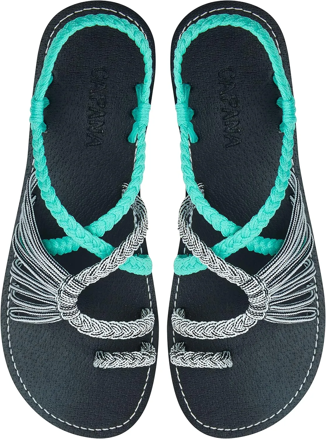 Capana Woven Women's Flat Sandals - Strappy Braided Sandals, Beach Sandals for Women Dressy Summer, Rope Bohemian Sandals, Spring Casual Womens Shoes, Comfy Boho Flats for Teen Girls – Commune