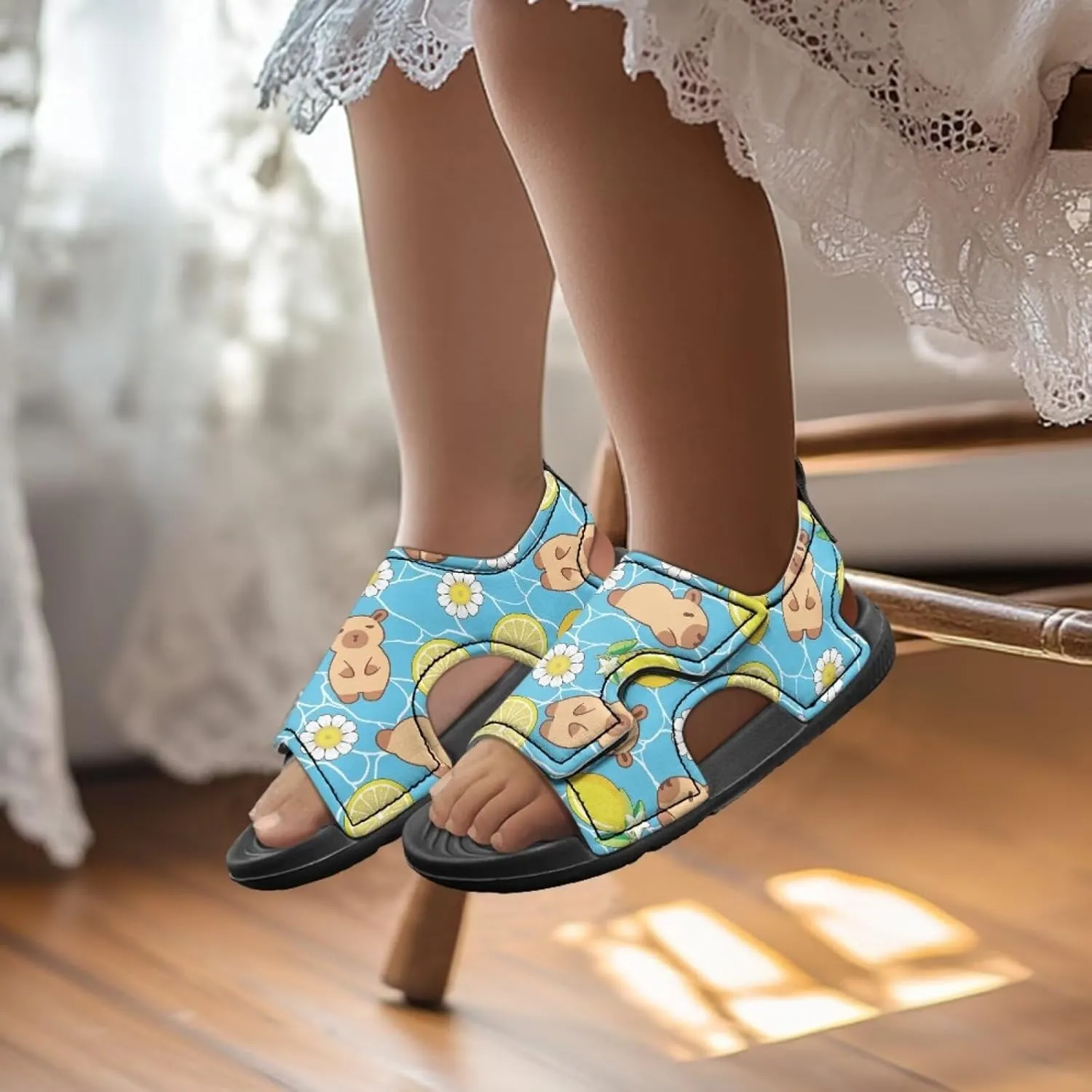Capybara Sport Sandals for Kids Fashion Cute Summer Water Shoes Quick Dry Open Toe Hiking Walking Sandals for Boys Girls