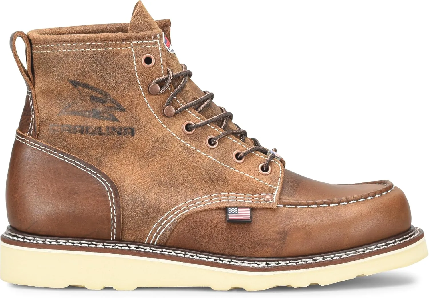 Carolina Men's 6" AMP Steel Toe Roughout Wedge Work Boot - Durable with Slip-Resistant Outsole & Cushioned Insole