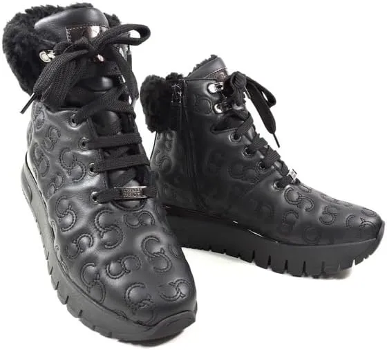 Casadei Cesare Women's Black Soft Leather Winter Boots with Merino Fur Lining