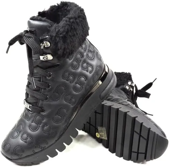 Casadei Cesare Women's Black Soft Leather Winter Boots with Merino Fur Lining