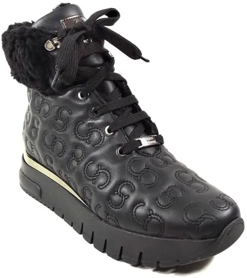 Casadei Cesare Women's Black Soft Leather Winter Boots with Merino Fur Lining
