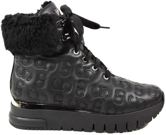 Casadei Cesare Women's Black Soft Leather Winter Boots with Merino Fur Lining