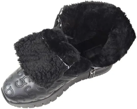 Casadei Cesare Women's Black Soft Leather Winter Boots with Merino Fur Lining