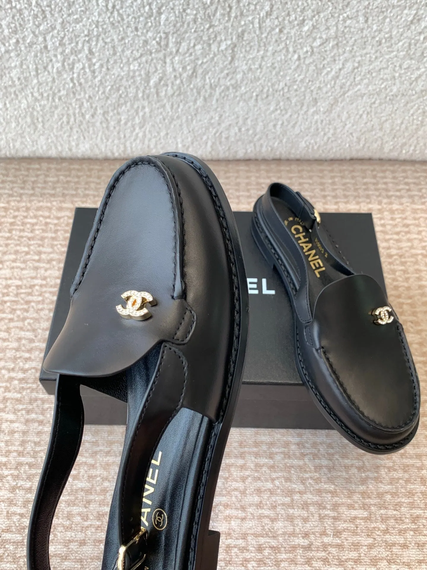 CC 25S Slingback Loafer Black Calfskin