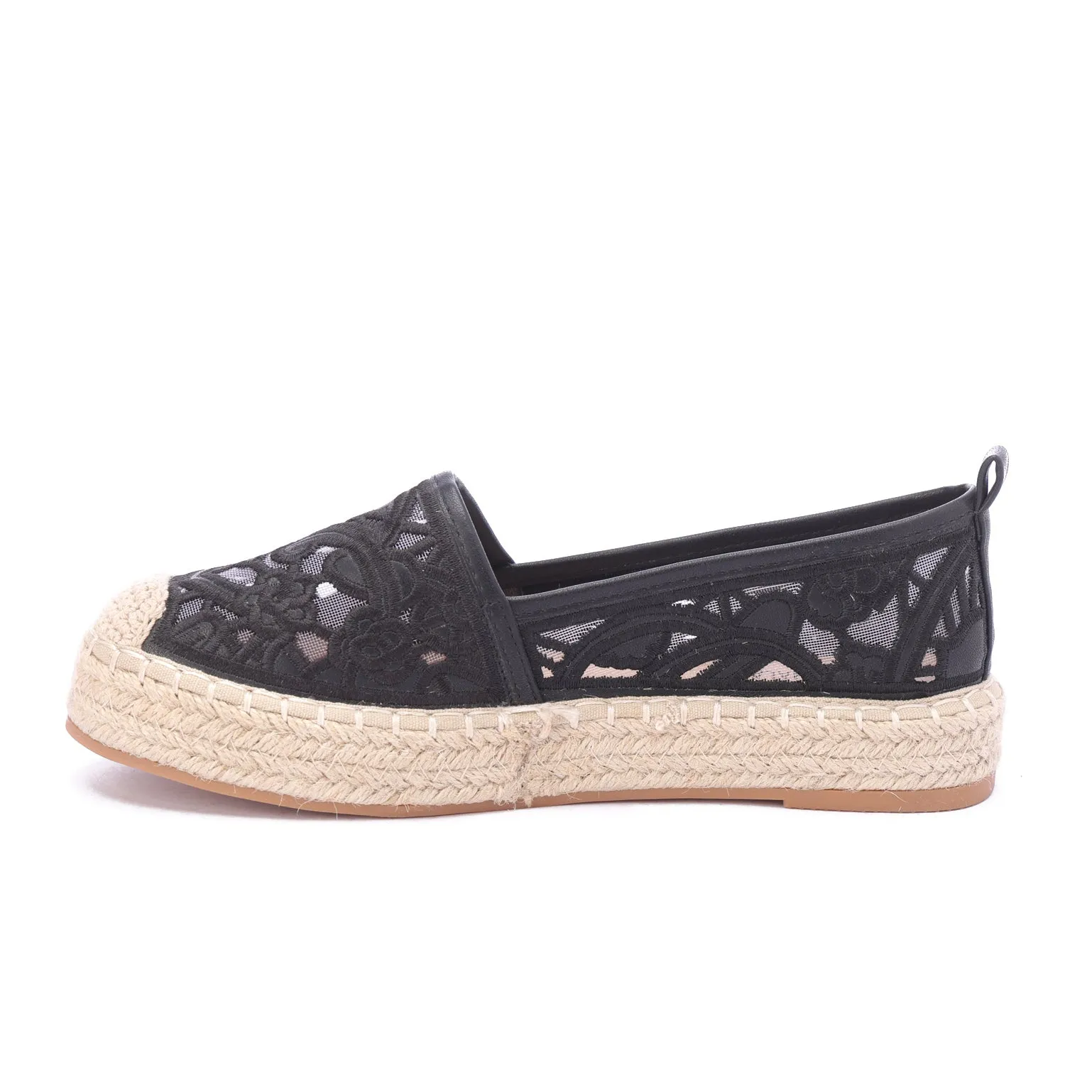 Celestia Lace Espadrille - Black