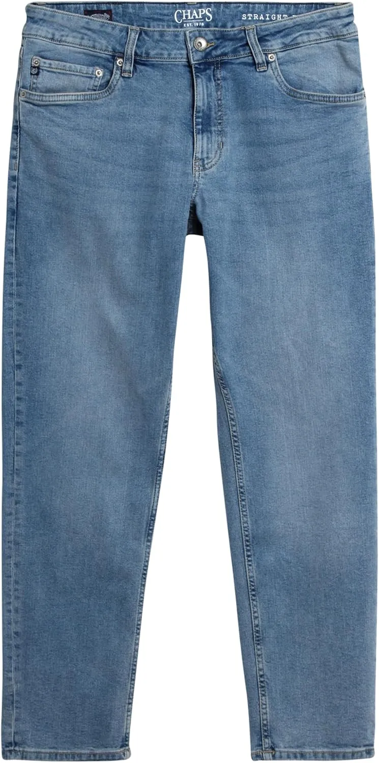 Chaps Men's Jeans - Regular Fit 5-Pocket Comfort Stretch Denim Jeans for Men - Men's Fashion Straight Leg Work Jeans