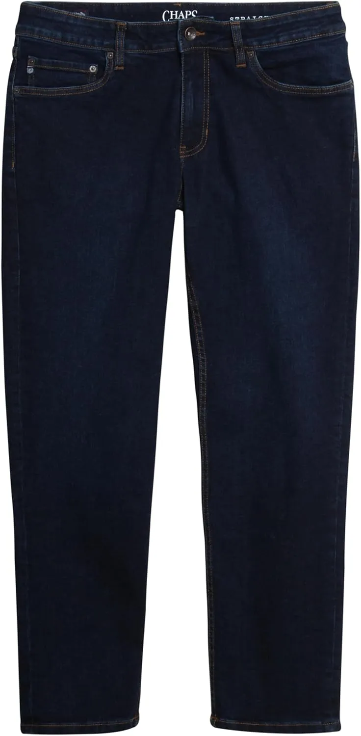 Chaps Men's Jeans - Regular Fit 5-Pocket Comfort Stretch Denim Jeans for Men - Men's Fashion Straight Leg Work Jeans