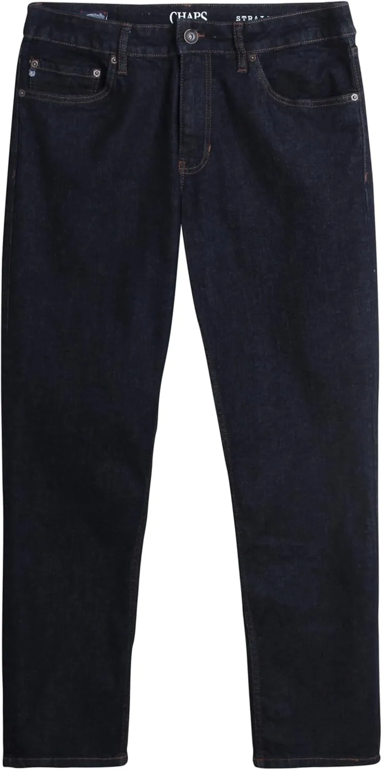 Chaps Men's Jeans - Regular Fit 5-Pocket Comfort Stretch Denim Jeans for Men - Men's Fashion Straight Leg Work Jeans