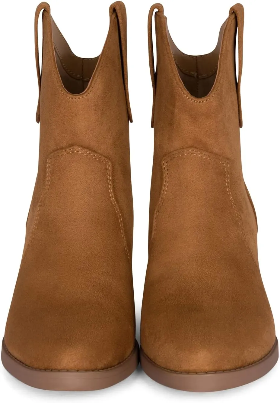 Chariot & Co Cowboy Boots for Women - Western Style Stacked Heel Ankle Boot - Seamy