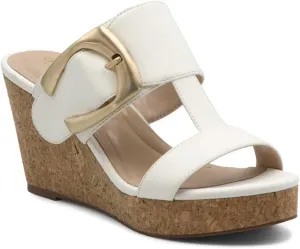 Charles by Charles David Women's Glory Wedge Sandal, White, 6