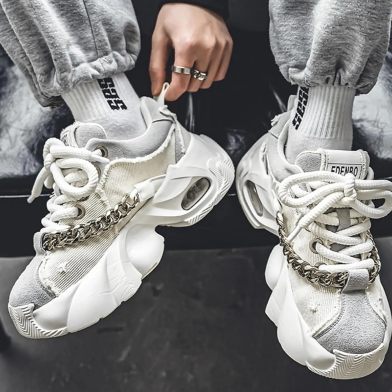 Chunky Sneaker for Women, High-top Casual Shoes Durable Thick Sole Lace-Up Casual Shoes, 2025 Women's Fashion Sneakers