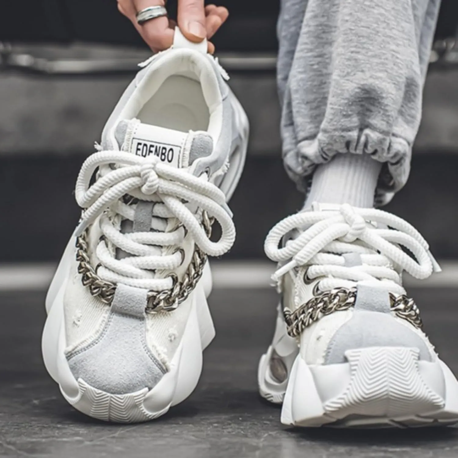 Chunky Sneaker for Women, High-top Casual Shoes Durable Thick Sole Lace-Up Casual Shoes, 2025 Women's Fashion Sneakers