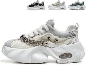 Chunky Sneaker for Women, High-top Casual Shoes Durable Thick Sole Lace-Up Casual Shoes, 2025 Women's Fashion Sneakers