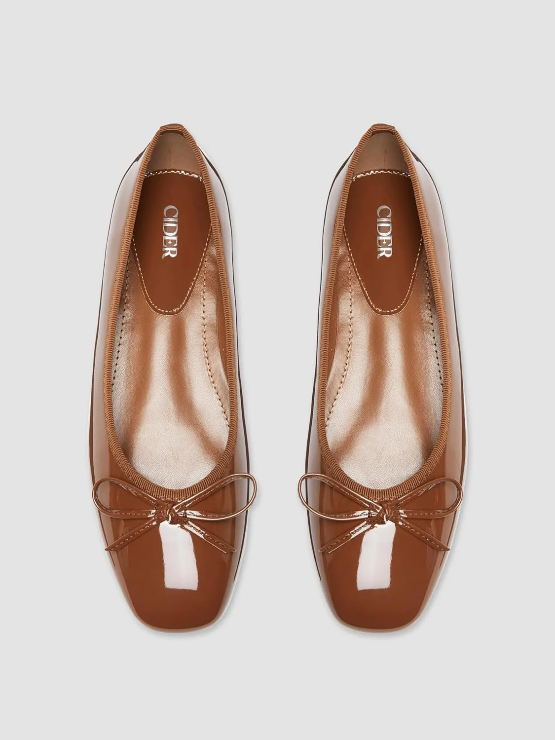 CIDER Bow Decor Square Toe Ballet Mary Jane Flats