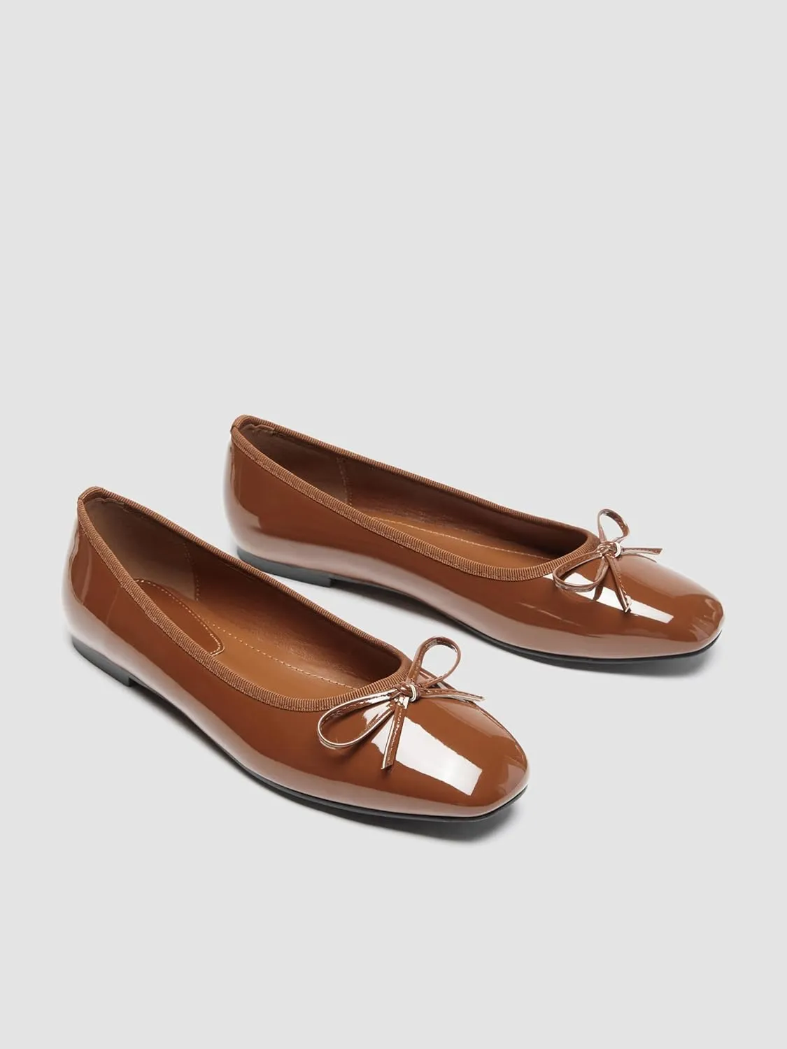 CIDER Bow Decor Square Toe Ballet Mary Jane Flats