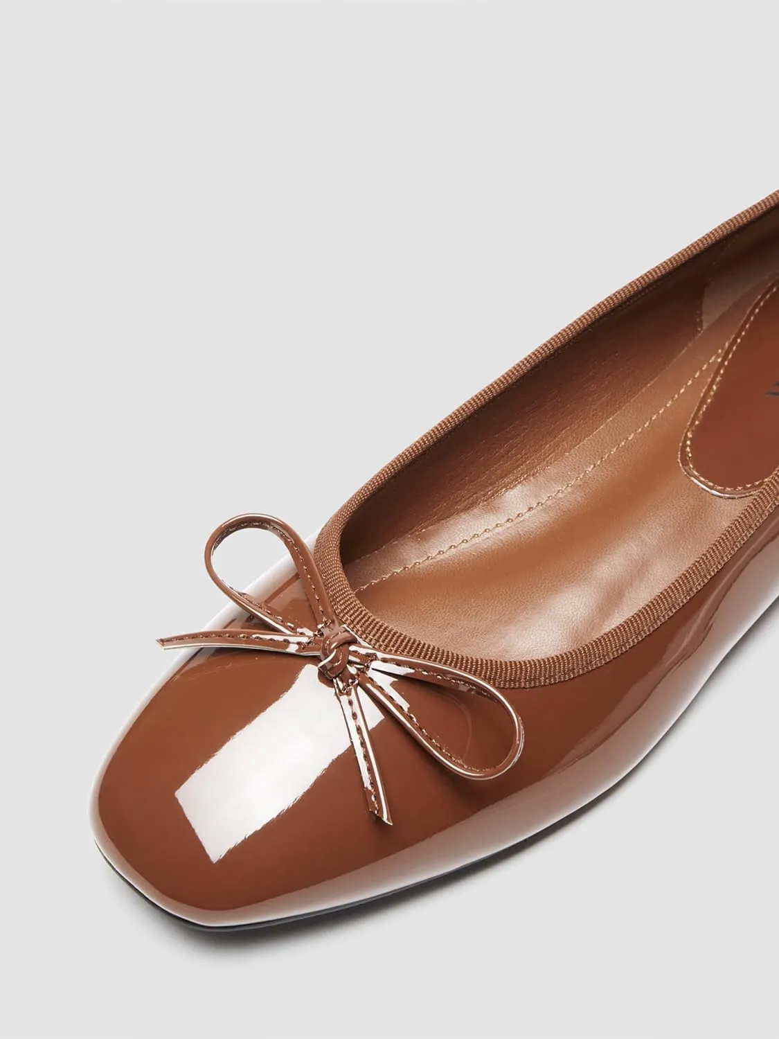 CIDER Bow Decor Square Toe Ballet Mary Jane Flats