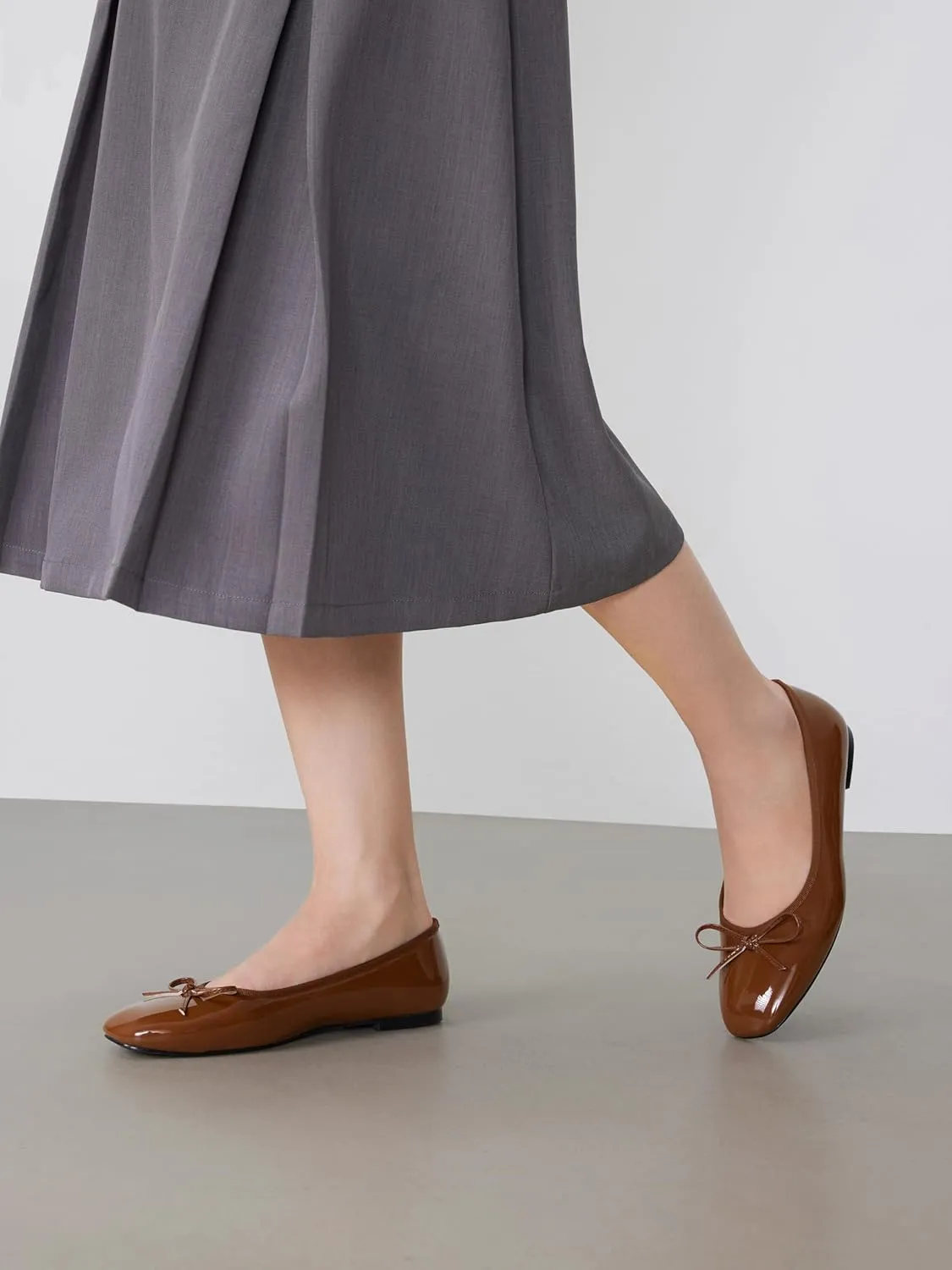 CIDER Bow Decor Square Toe Ballet Mary Jane Flats