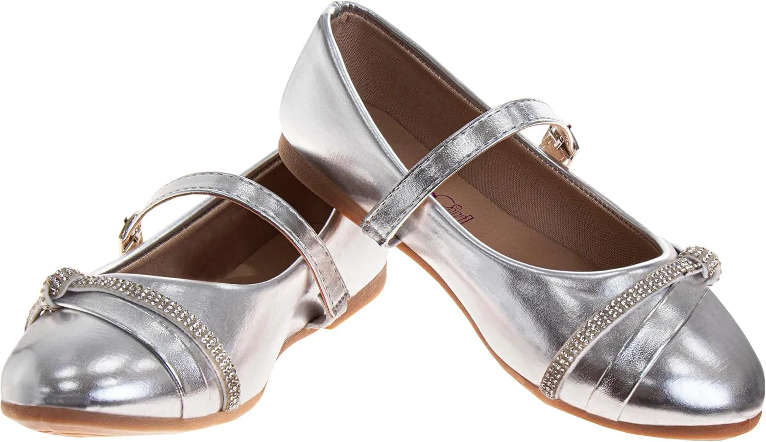Closed Toe Dress Ballerina Flats - Stylish Formal Patent Mary Jane Wedding Party Shoes (Toddler - Little Kid - Big Kid)