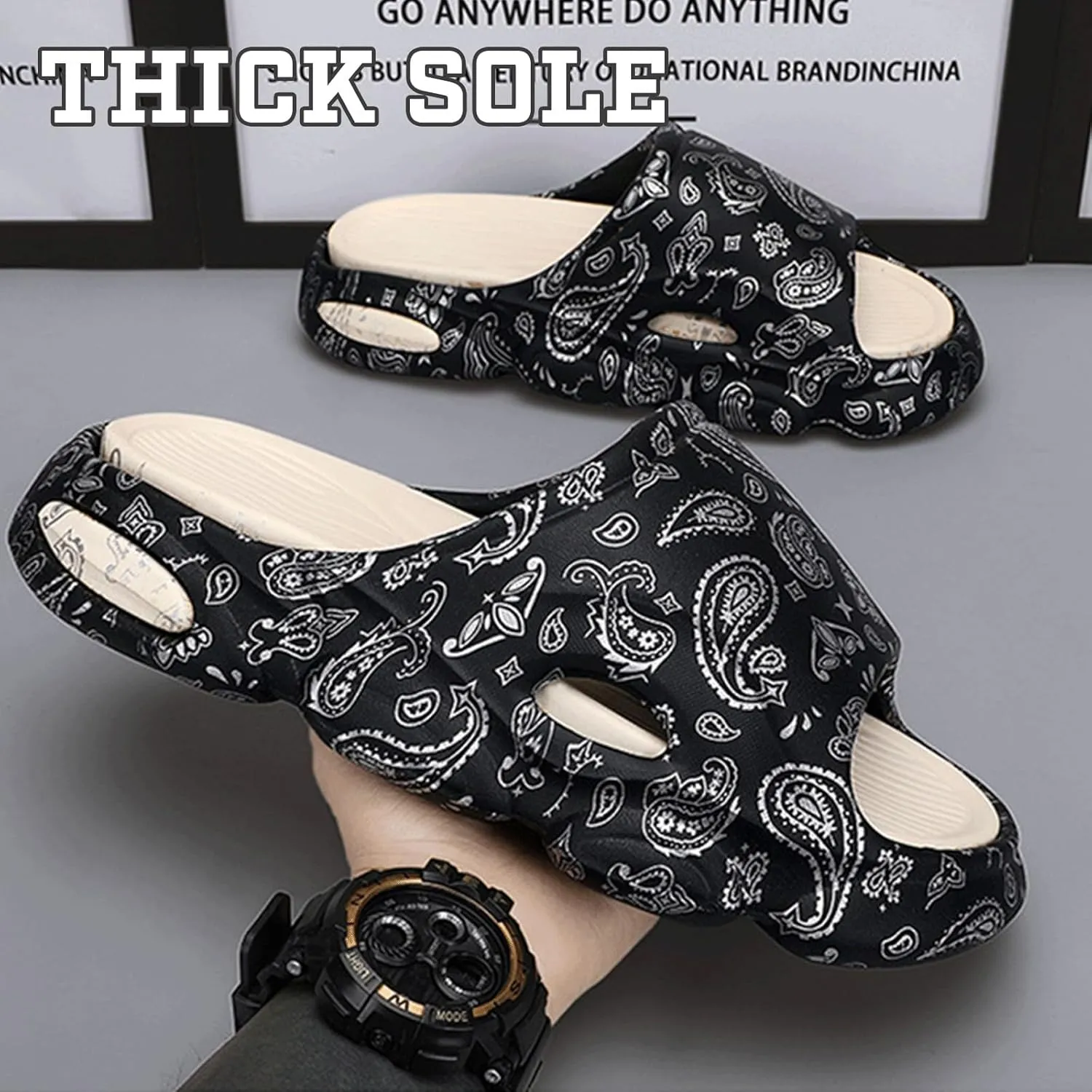 Cloud Slides for Women Men Cool Pillow Slippers Non-Slip Shower Bath Platform Foam Sandals for Indoor Outdoor House Pool