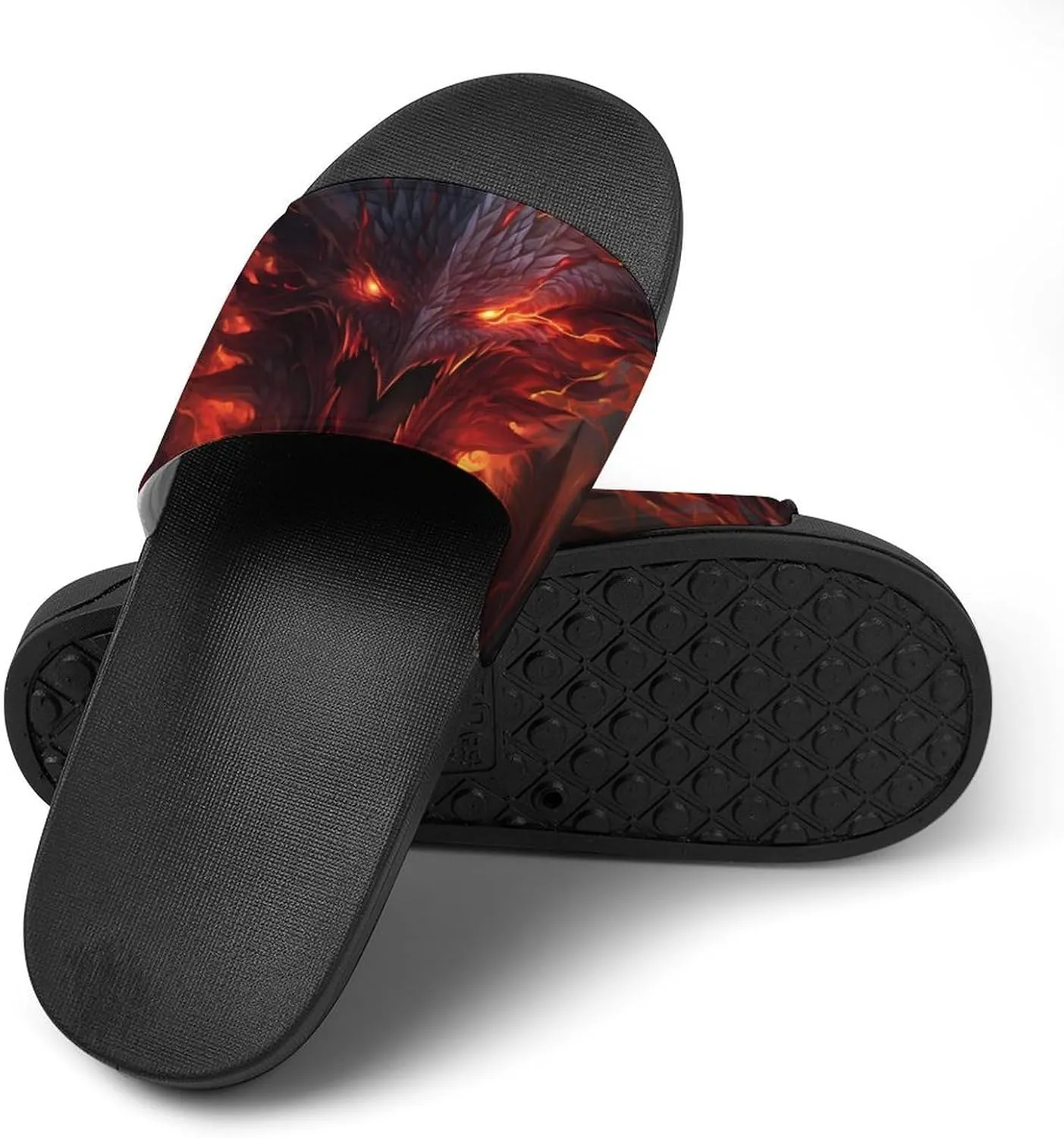 Cool Flame Dragon Women's House Sandals Non Slide Bathroom Beach Slippers for Men