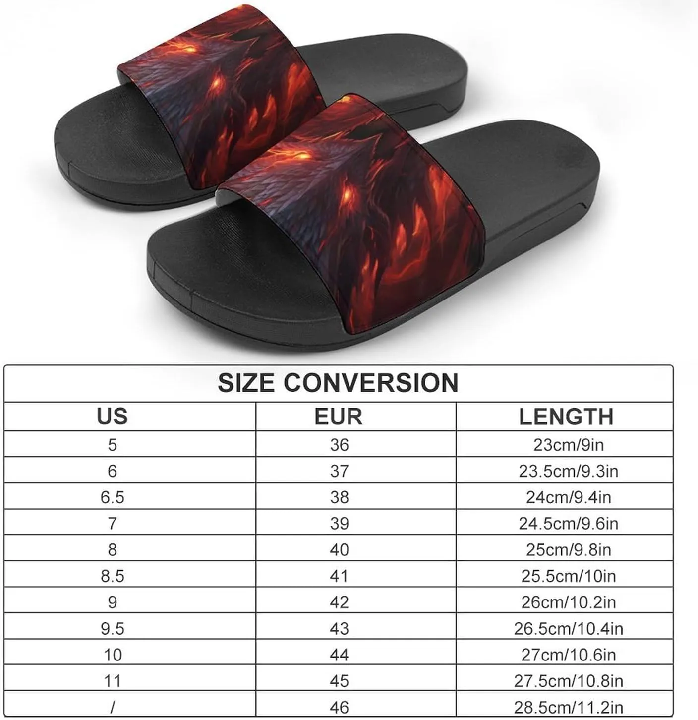Cool Flame Dragon Women's House Sandals Non Slide Bathroom Beach Slippers for Men