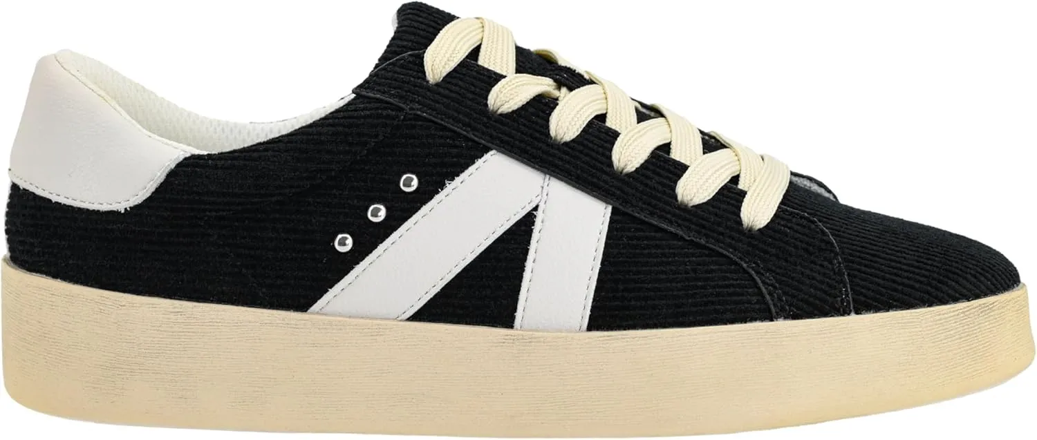 Corkys Footwear Hey Girl Womens No Chaser Fashion Sneaker - with Comfortable Cushioned Insoles for All Day wear, Studs and Stripes, and a lace-up Design