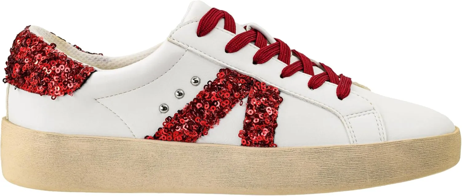 Corkys Footwear Hey Girl Womens No Chaser Fashion Sneaker - with Comfortable Cushioned Insoles for All Day wear, Studs and Stripes, and a lace-up Design