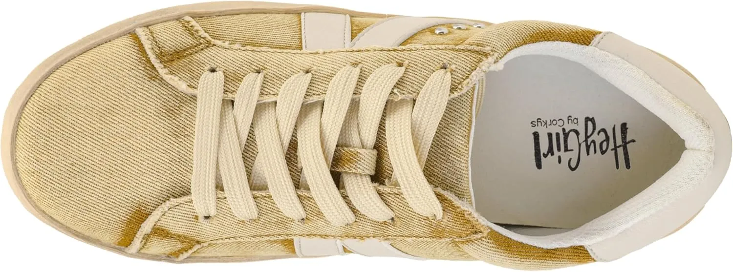 Corkys Footwear Hey Girl Womens No Chaser Fashion Sneaker - with Comfortable Cushioned Insoles for All Day wear, Studs and Stripes, and a lace-up Design