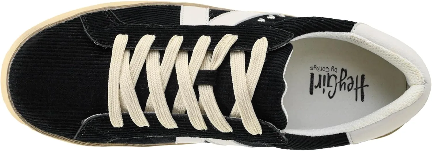 Corkys Footwear Hey Girl Womens No Chaser Fashion Sneaker - with Comfortable Cushioned Insoles for All Day wear, Studs and Stripes, and a lace-up Design