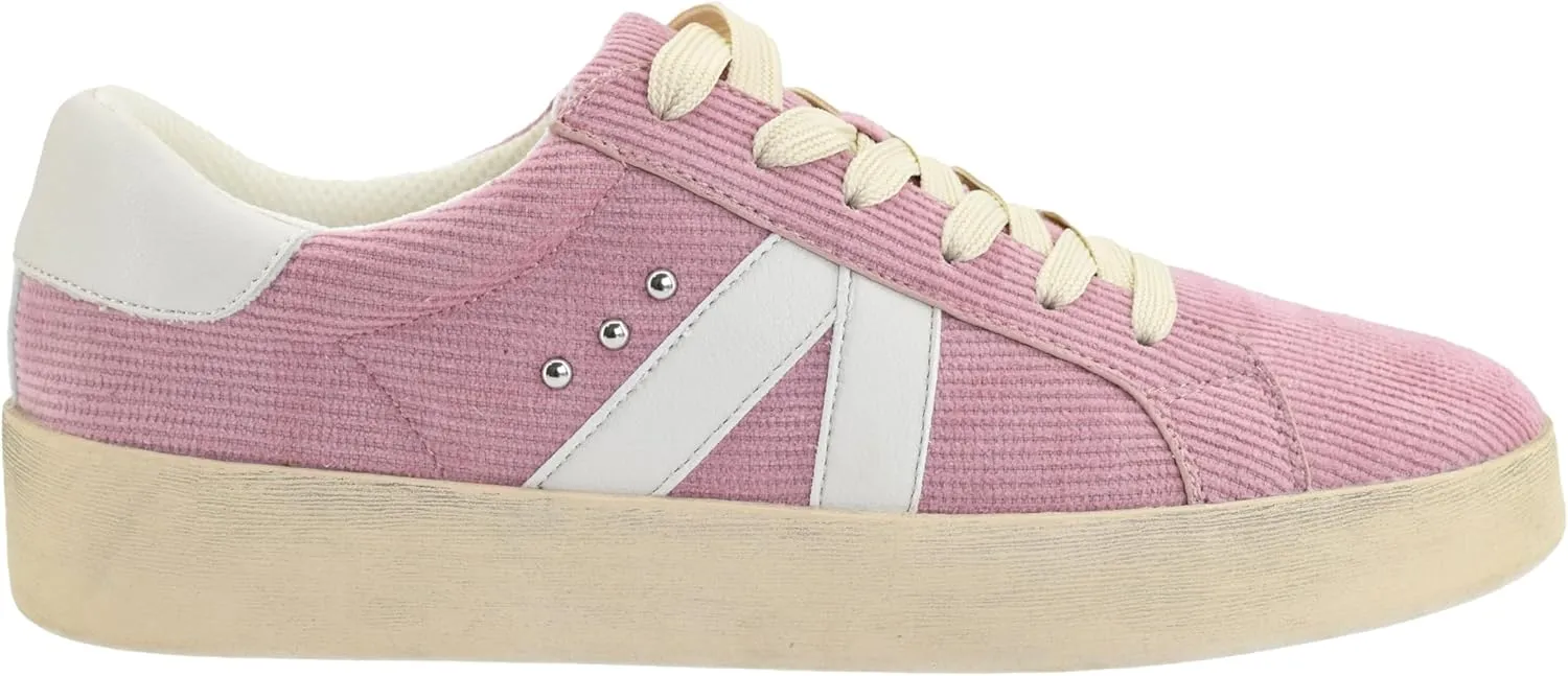Corkys Footwear Hey Girl Womens No Chaser Fashion Sneaker - with Comfortable Cushioned Insoles for All Day wear, Studs and Stripes, and a lace-up Design