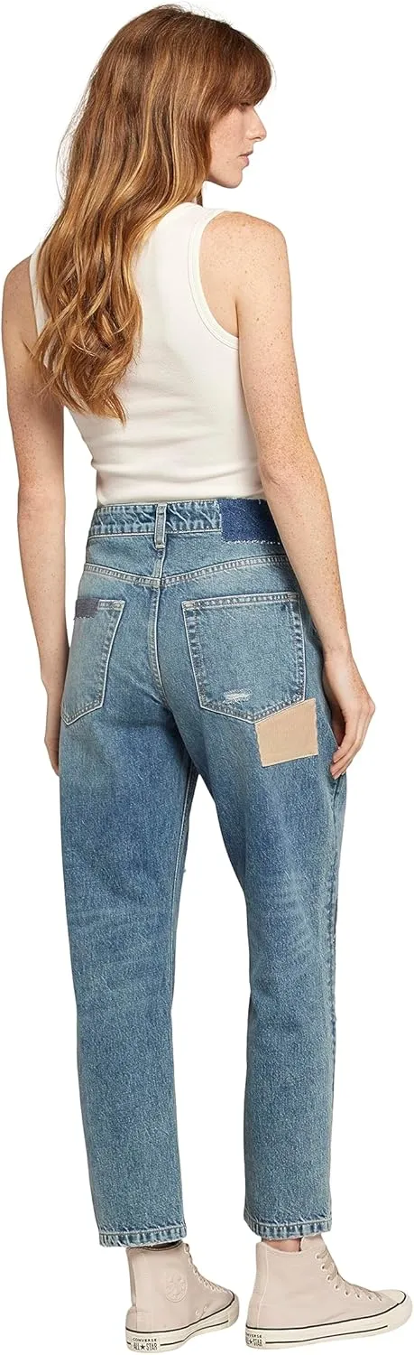 Current/Elliott Women’s The Boy Genius Mid Rise Straight Leg Jean – Distressed Women’s Boyfriend Jeans