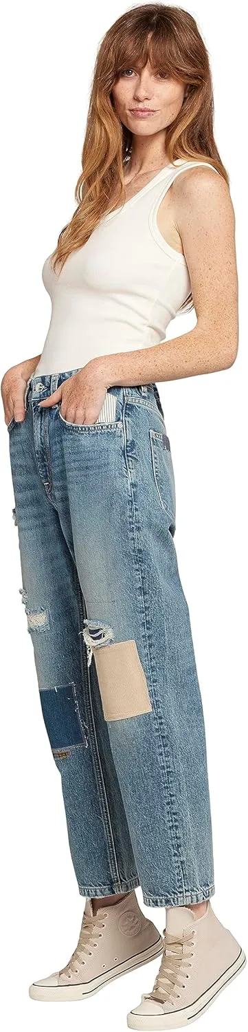 Current/Elliott Women’s The Boy Genius Mid Rise Straight Leg Jean – Distressed Women’s Boyfriend Jeans