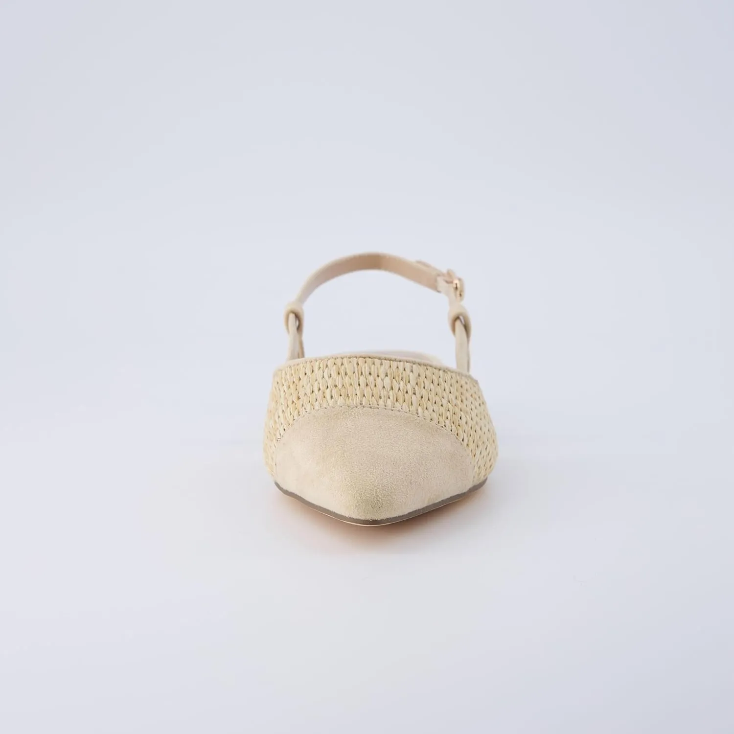 CUSHIONAIRE Women's Forgive Pointed Toe Sling Back Raffia Dress Shoe  Memory Foam, Wide Widths Available