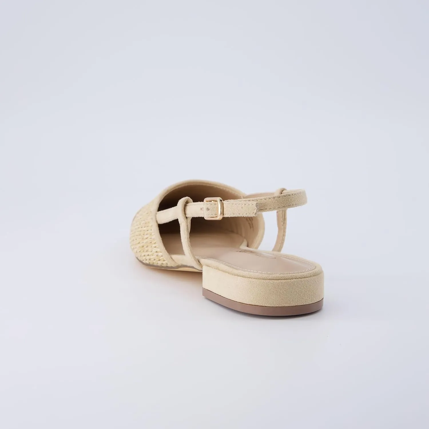 CUSHIONAIRE Women's Forgive Pointed Toe Sling Back Raffia Dress Shoe  Memory Foam, Wide Widths Available