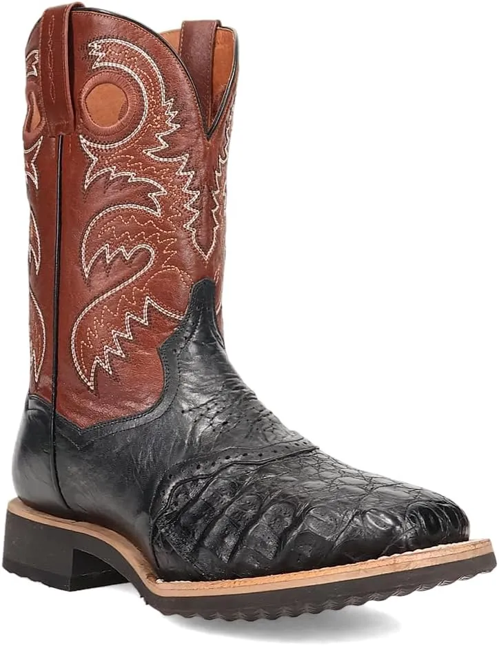Dan Post Boots Mens Egan Embroidered Square Toe Pull On Dress Boots Mid Calf - Black, Brown