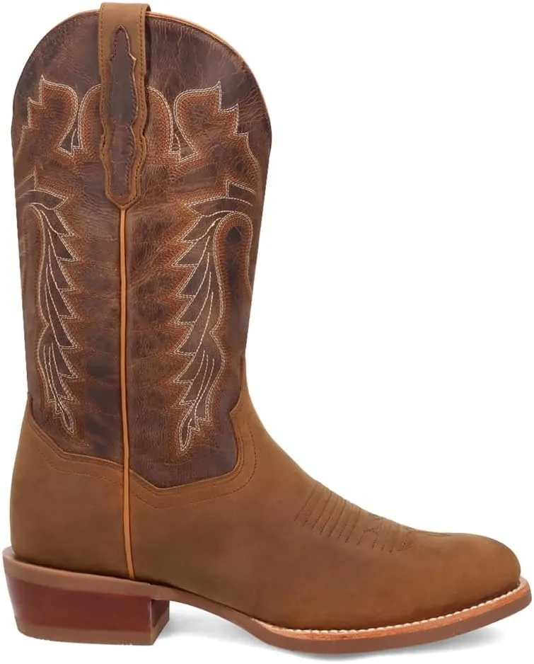 Dan Post Boots Mens Neeley Embroidered Round Toe Pull On Casual Boots Mid Calf - Brown