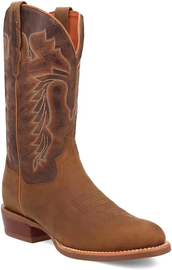 Dan Post Boots Mens Neeley Embroidered Round Toe Pull On Casual Boots Mid Calf - Brown