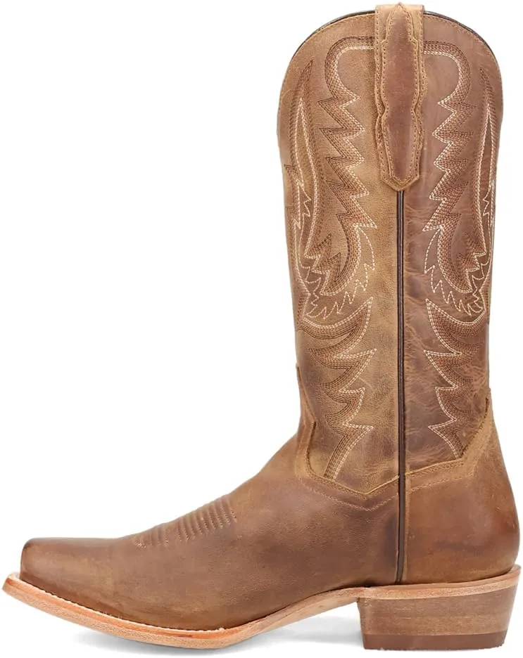 Dan Post Boots Mens Roman Embroidered Square Toe Pull On Casual Boots Mid Calf - Brown