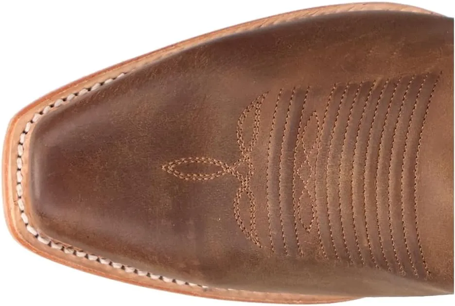 Dan Post Boots Mens Roman Embroidered Square Toe Pull On Casual Boots Mid Calf - Brown