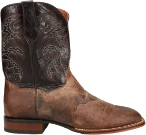 Dan Post Mens Franklin Embroidered Square Toe Pull On Casual Boots Mid Calf - Brown