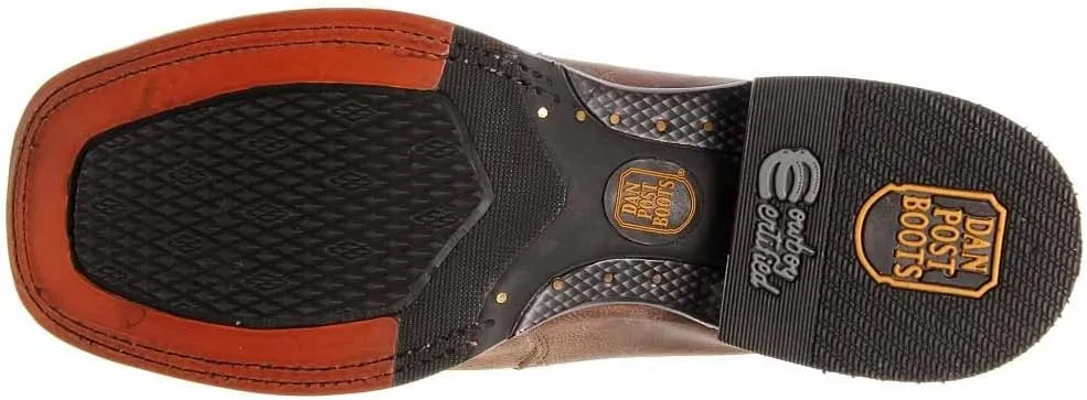 Dan Post Mens Franklin Embroidered Square Toe Pull On Casual Boots Mid Calf - Brown