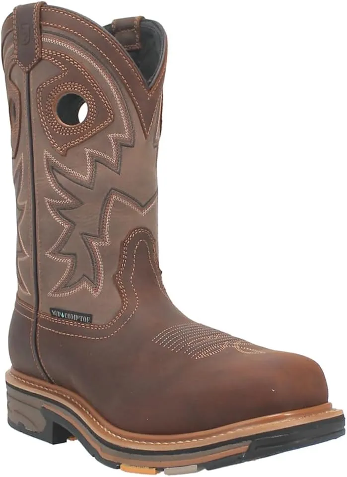 Dan Post Mens Kirk 11 Inch Waterproof Soft Toe Work/Duty - Brown